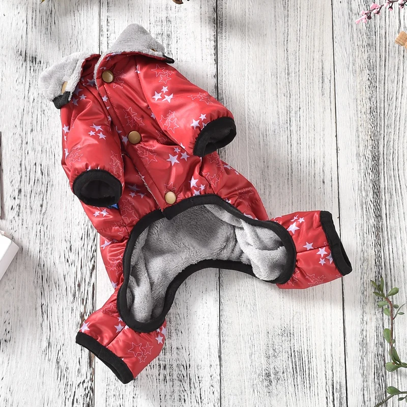 Зимняя Теплая Одежда для собак Толстая куртка спортивный костюм с маленькими