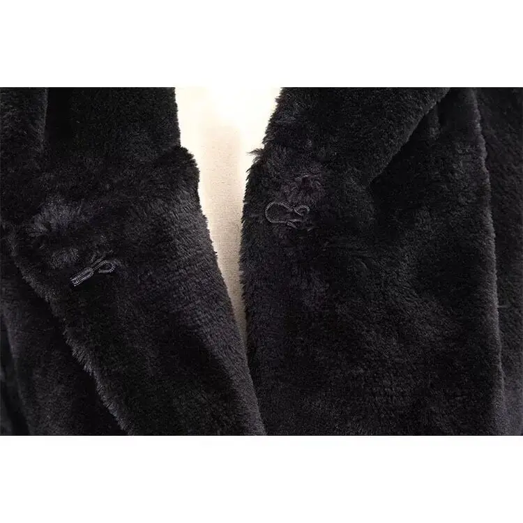 

New ArrivalBlack Sexy Long Warm Faux Fur Coat Big Yards Leopard Grain Top Quality Celebrity Long Coart Women