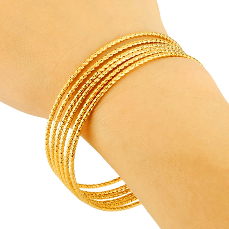 3 мм африканские браслеты для женщин индийские круглые эфиопское Золото Браслеты