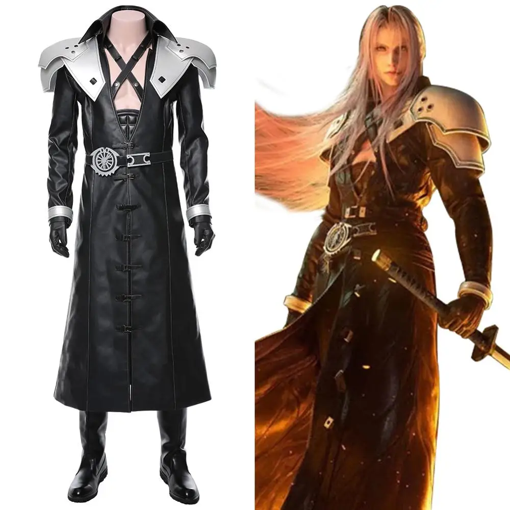 

Sephiroth Cosplay Final Fantasy VII Remake Costume Trench Coat Outfit Adult Men Halloween Carnival Costumes Custom Made