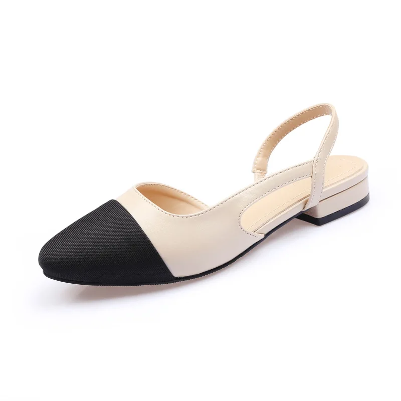 

Fashion Luxury Brand Summer Flat Sandals Women 2021 Designer Shoes Apricot Heels Pumps Splicing Loafers Mules