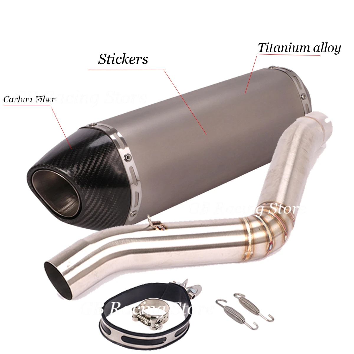 

51mm Motorcycle Exhaust Carbon Fiber Muffler Full System Middle Pipe Link Pipe With Yoshimura Exhaust Slip on For Benelli TRK502