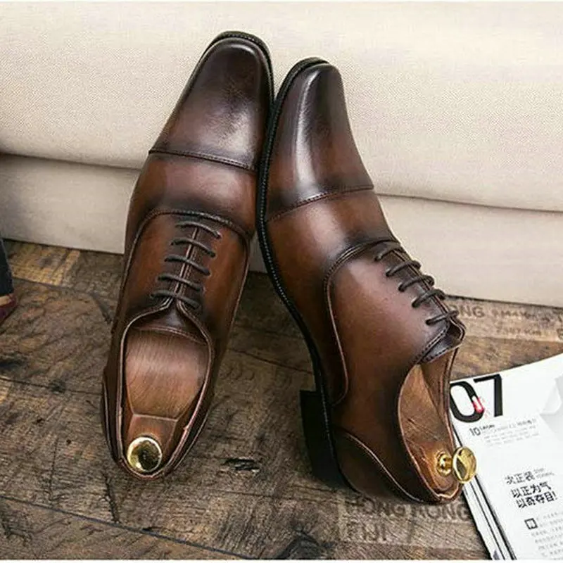 Мужские классические туфли QWEDF 2019 качественные мужские деловые на шнуровке