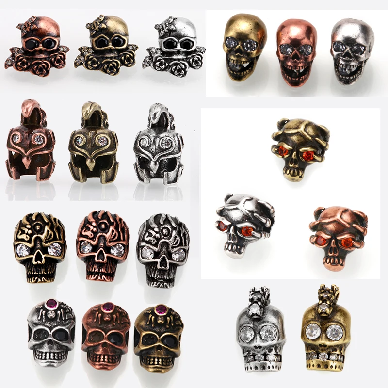 Шарма бусины винтажные бусы с отверстием в готическом стиле череп Спарта шлем 4