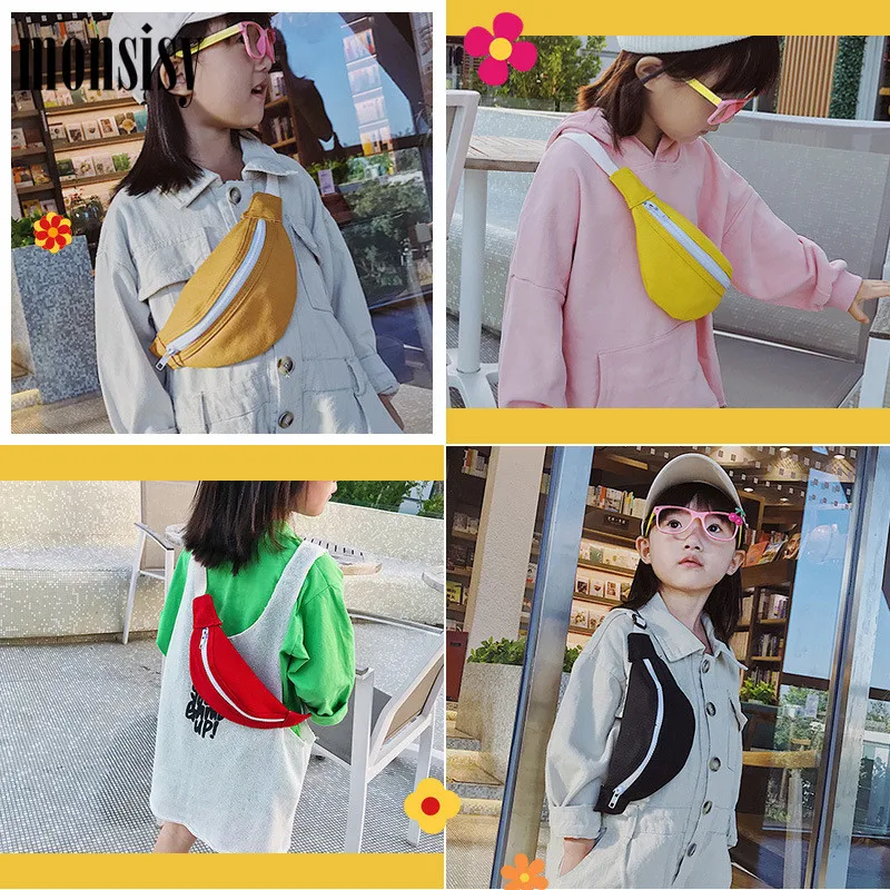 Детские холщовые поясные сумки Monsisy для мальчиков и девочек забавные детские