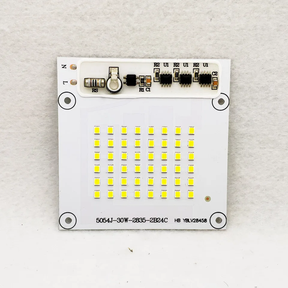 AC220V светодиодный PCB 20 Вт 30 Вт 50 Вт 100 Вт 200 Вт Светодиодный модуль прожектора алюминиевая пластина белый/теплый SMD2835 умный IC драйвер для прожектора лампы