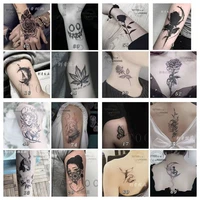 16piece mixed design temporary tattoo stickers for men women waterproof lasting art fake tattoo flower arm clavicle chest tattoo