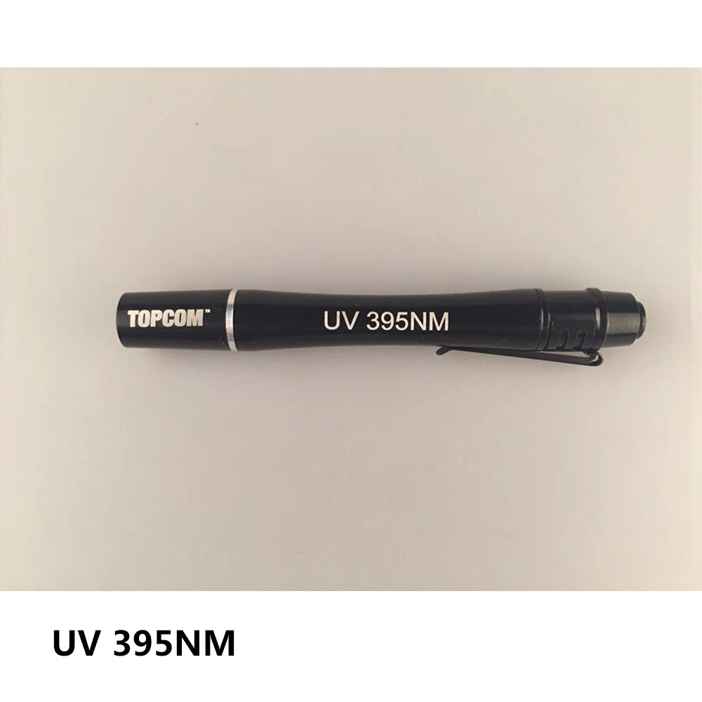 UV 395nM TopCom ручка фонарик 395nM 380nM 365nM УФ освещения мини детектор валют Алюминий деньги осмотр UV LED ультрафиолетовый фонарик - Испускаемый цвет: UV 395nM