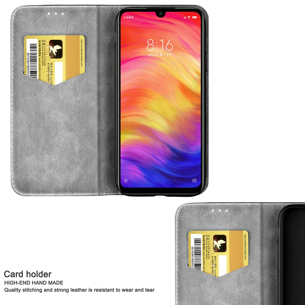 Кожаный чехол для Xiaomi Redmi Note 7 6 Pro 5A 6A Магнитный книжка с откидной крышкой чехлы