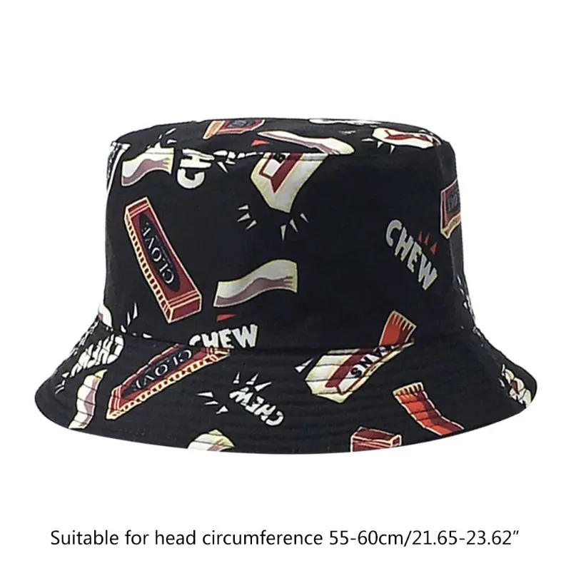 Двусторонняя Панама с надписью жевательная резинка в стиле хип хоп|Мужская