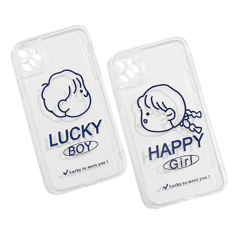 

couple mobile phone case is suitable for 6/7/8/XS/11/12TPU transparent soft case