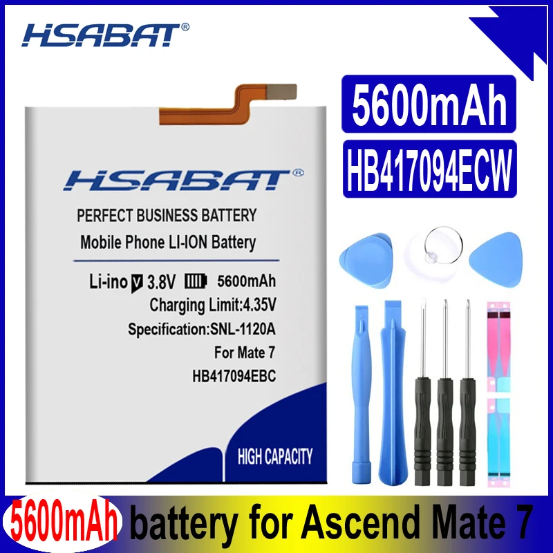 HSABAT HB417094EBC 5600mAh батарея для Huawei Ascend Mate 7 Mate7 MT7 TL00 TL10 UL00 CL00 батареи|battery for huawei|battery