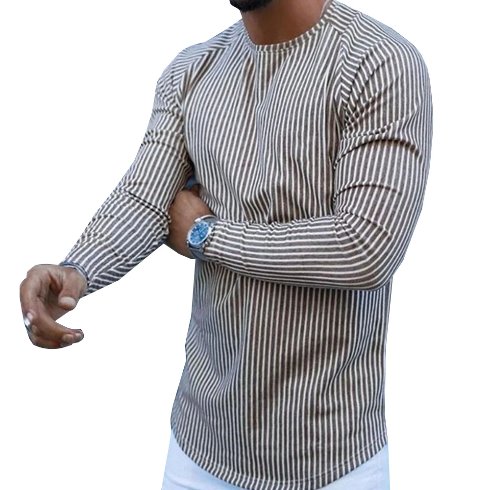 Мужская футболка осень весна Повседневный пуловер с длинным рукавом Топ одежда