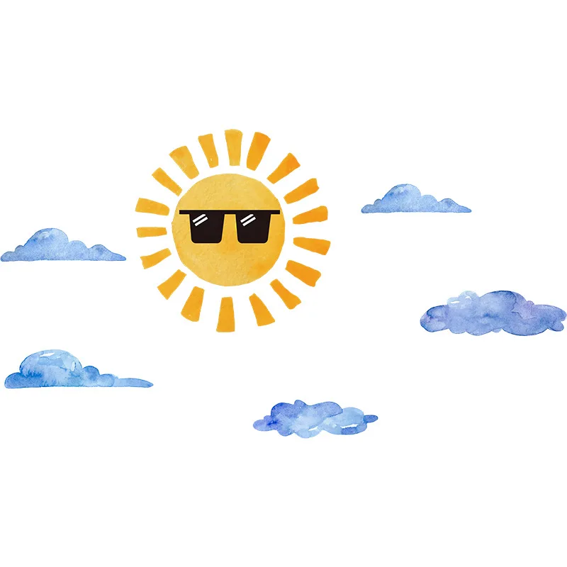 

Cartoon Cloud Sun Wall Stickers for Kids Room Decoration Nursery Mural Wall Decor Kindergarten DIY Vinyl Decals Self Adhesive