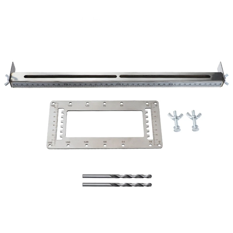 

2021 New Hole Handle Punch Locator Tool Woodworking Pocket Jig Drill Bits Set Wardrobe