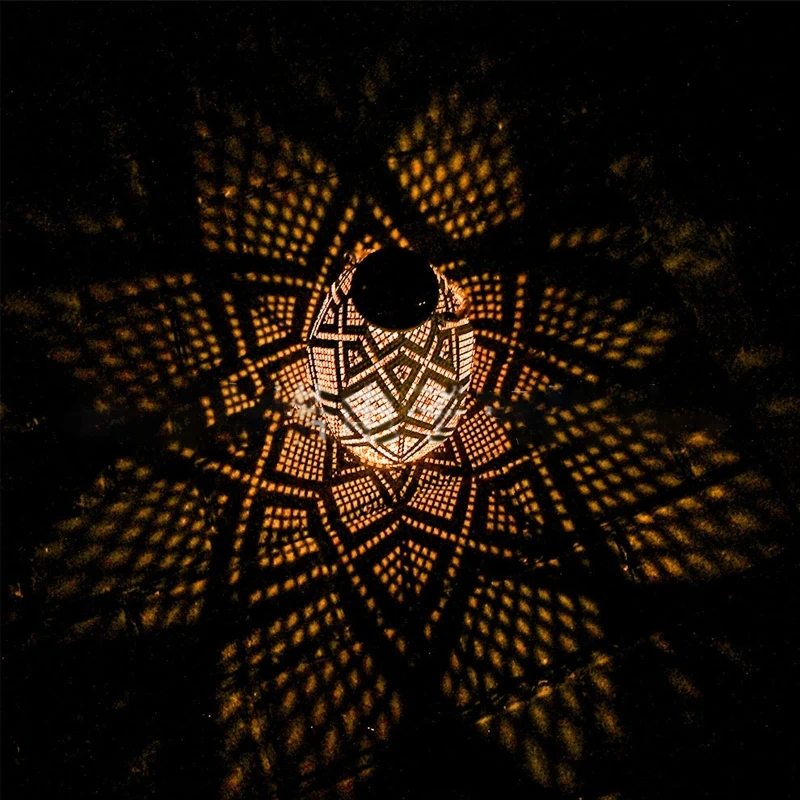 

Retro Imitation Cloth Pattern Solar Powered Lantern Outdoor Garden Decor Light LEDs Landscape Decorative for Deck Patio