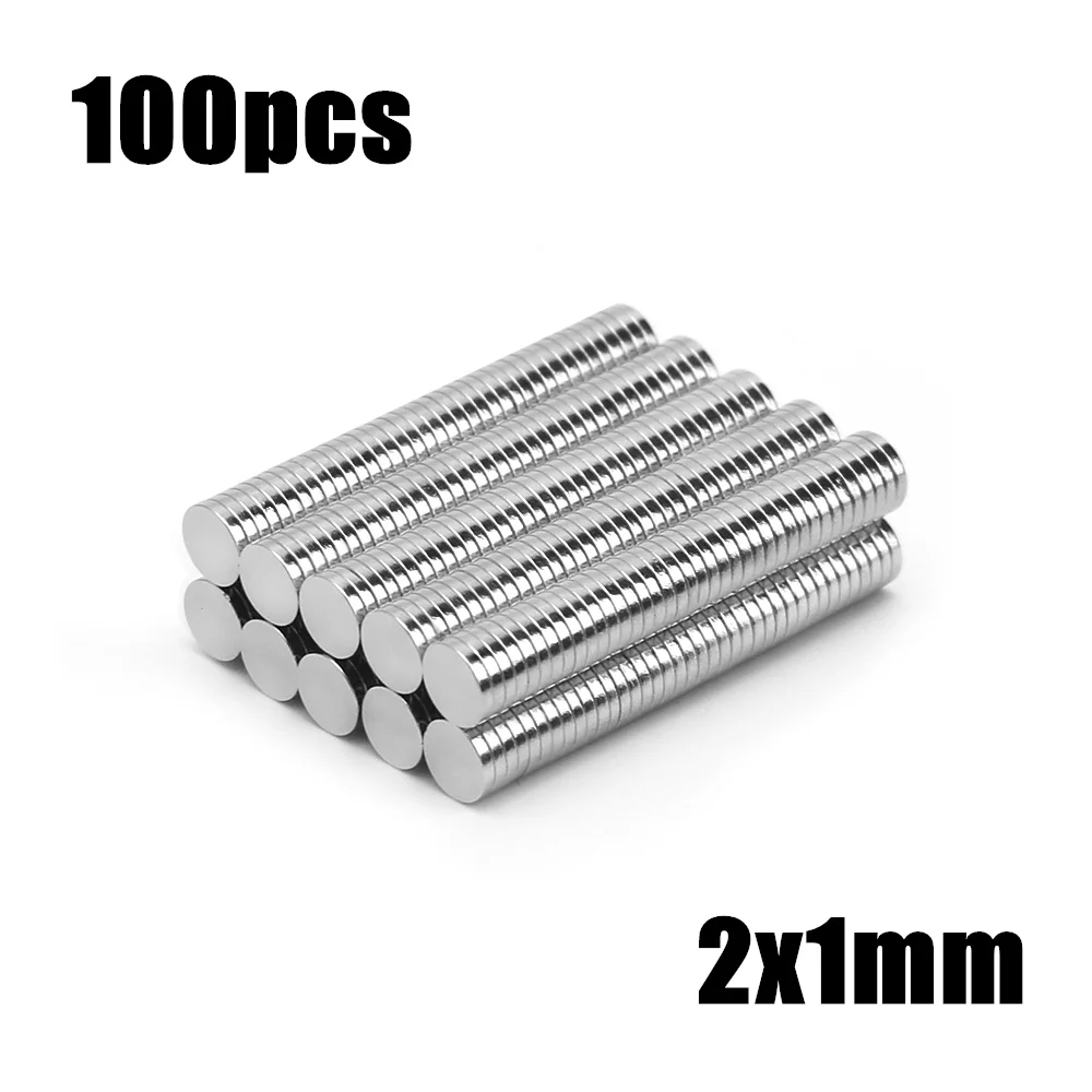 

100 шт., неодимовые магниты NdFeB, диаметр 2 мм x 1 мм