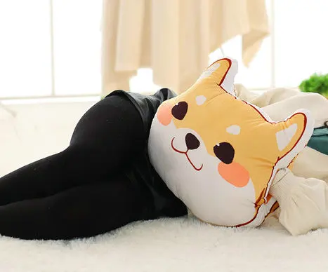 dog head hand warm Милая Желтая Собака Плюшевые игрушки Шиба ину ткань кукла Зима Рука теплая мягкая подушка подарок на день рождения Дети Девочка - Цвет: dog head hand warm