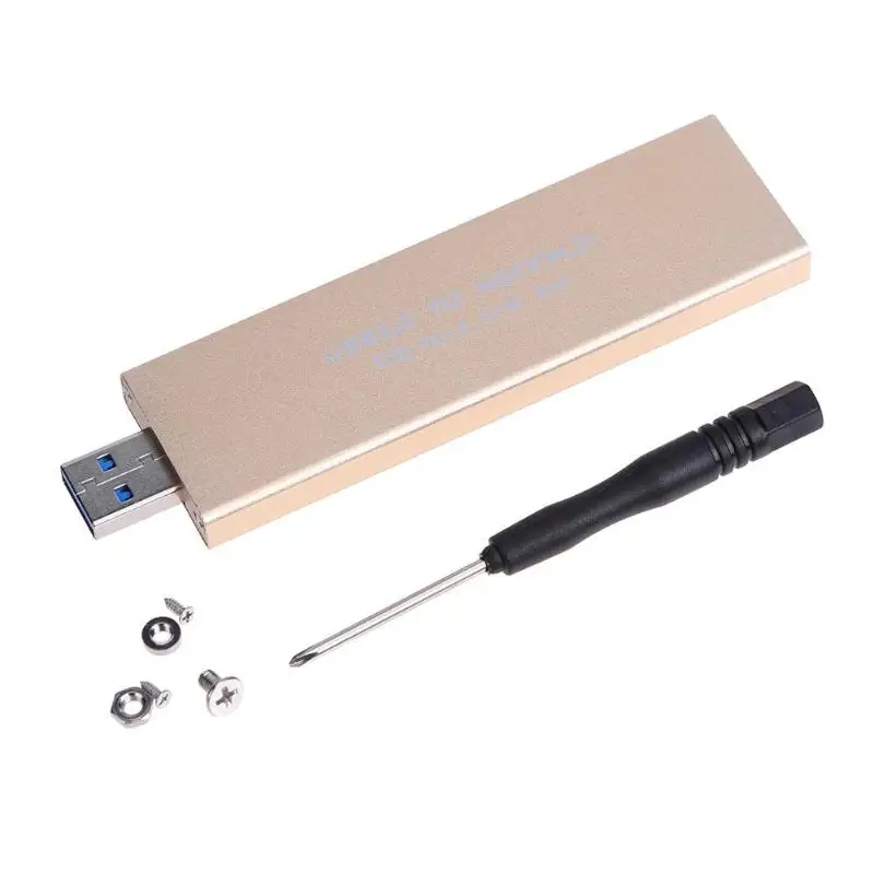 

Aluminum Alloy USB 3.0 to M.2 SSD USB3.0 to NGFF B KEY SSD Mobile Hard Disk Box External m2 Adapter for 2242 2260 2280