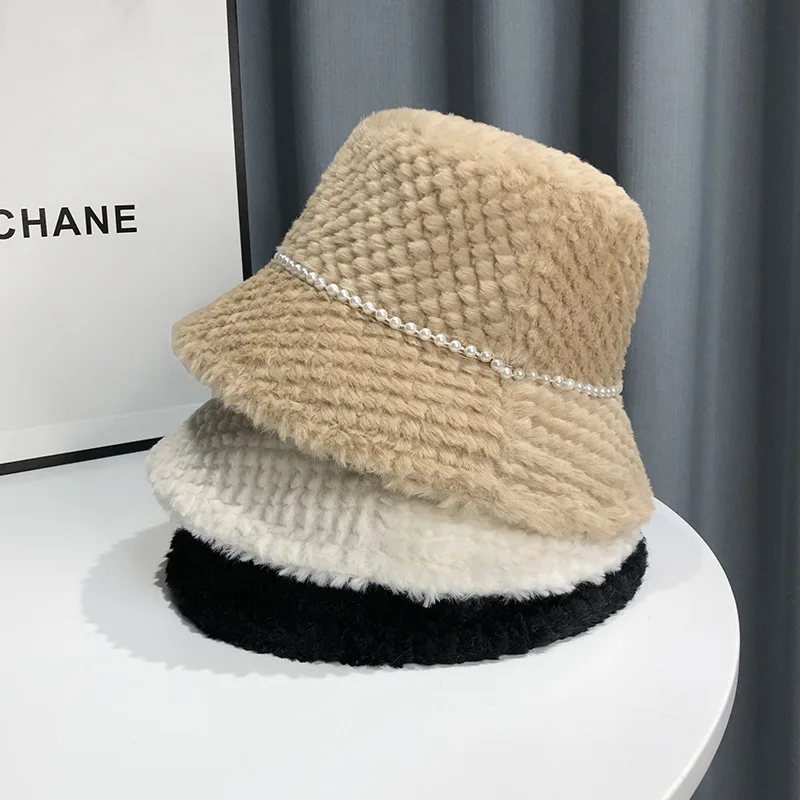 

Women's Hat Autumn And Winter All-match Korean Sweet Temperament Plush Fisherman Hat Winter Thickened Warmth Basin Hat Wholesale