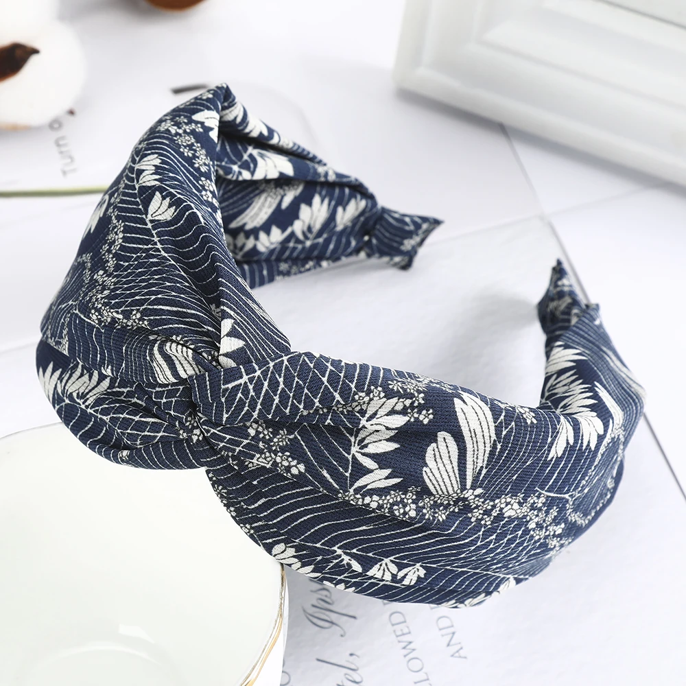 Haimeikang Fashion Bezel Hair Accessories Women's Fabric Print Head Hoop Wide-brimmed Vintage Elegant Headband Hairband |