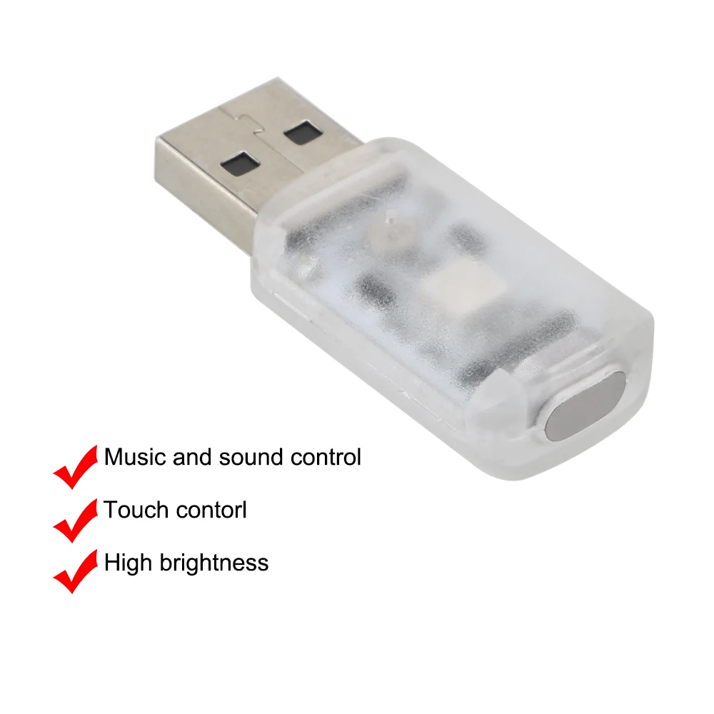 RGB Car LED USB Light Mood Ambient Lamps Adapter Voice Touch Control 4x4 Automobile Accessories Automotive Decoration Interior | Автомобили