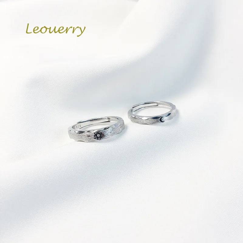Женское кольцо с волнистой текстурой Leouerry серебряное для влюбленных пар