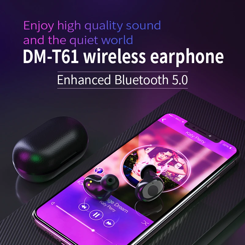 

TWS-стереонаушники DM с поддержкой Bluetooth и сенсорным управлением