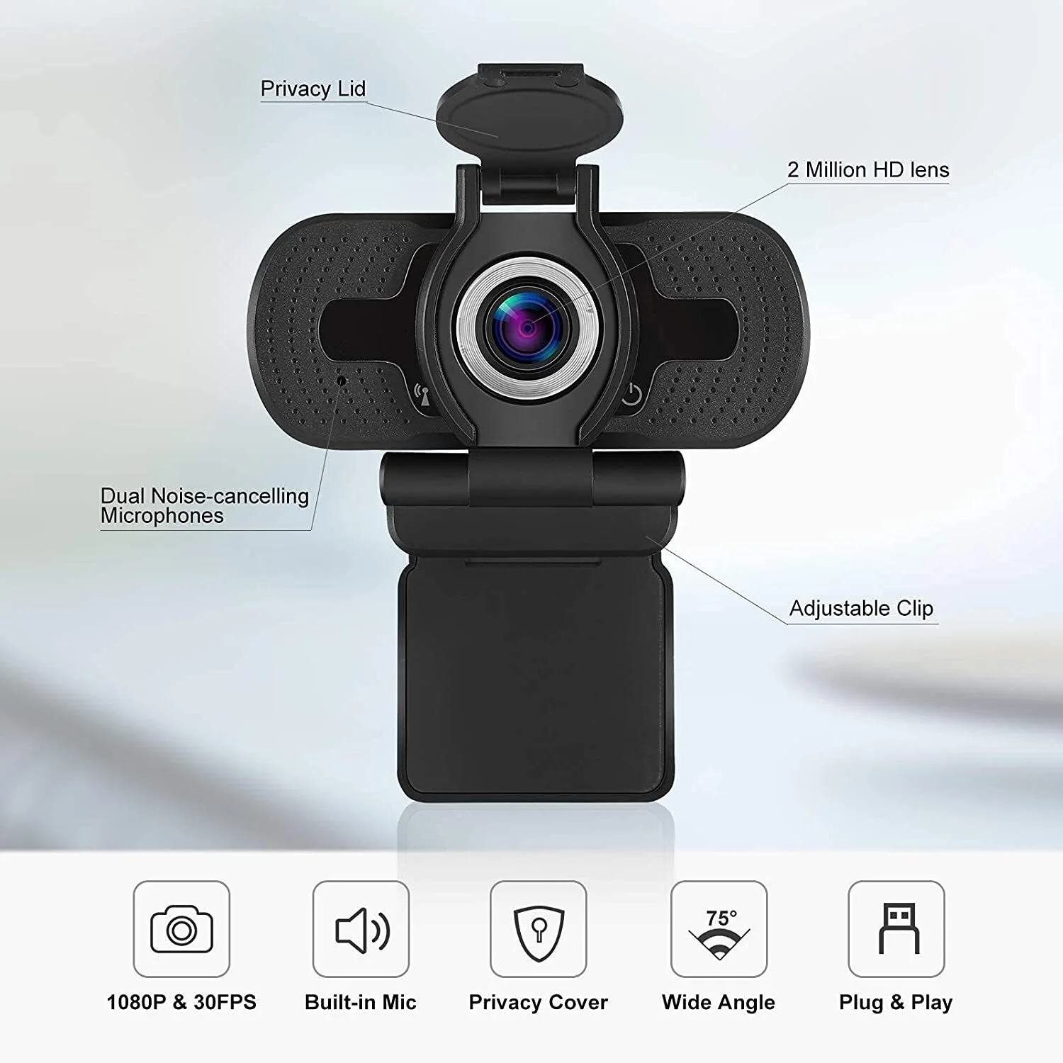 Веб-камера Dericam 720P с микрофоном USB компьютерная веб-камера подключи и работай для