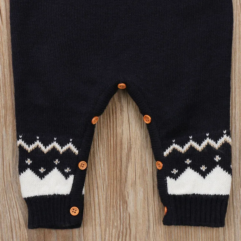 

Lioraitiin 0-24M Newborn Infant Baby Boy Girl Christmas Romper Sleeveless Deer Printed Jumpsuit Knitting Autumn Clothing