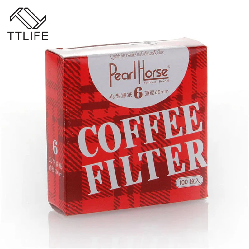 

TTLIFE (100 Pieces/pack) #3 #6 Diameter 60mm 56mm Coffee Filter Paper For Moka Pot Great Accessories For Delicious Coffee Maker