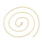 Цепочка из нержавеющей стали для мужчин и женщин, ожерелье с панцирной цепью, звено под золото и розовое золото, бижутерия, 60 см, 1 шт.