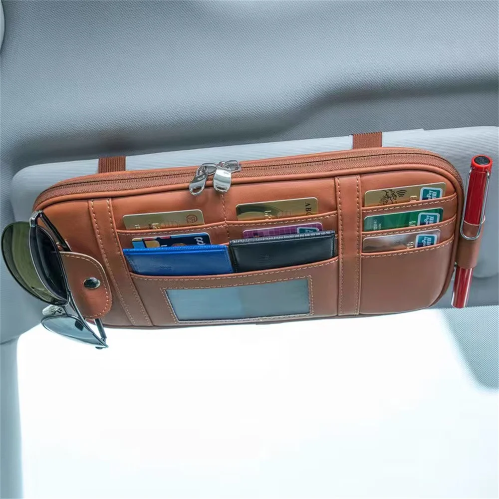 

Car Auto Sun Visor Point Pocket Organizer Pouch Bag Card Glasses Storage Holder Car-styling IC Card Holder Sunshade Bag