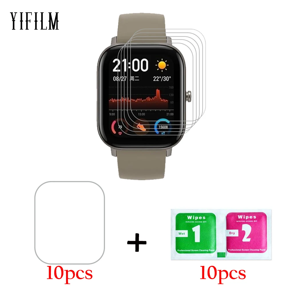 10 шт. защитная пленка для Xiaomi Huami Amazfit Bip U BIT PACE Lite S GTS 2 2e Mini POP Pro|Защита экрана| |