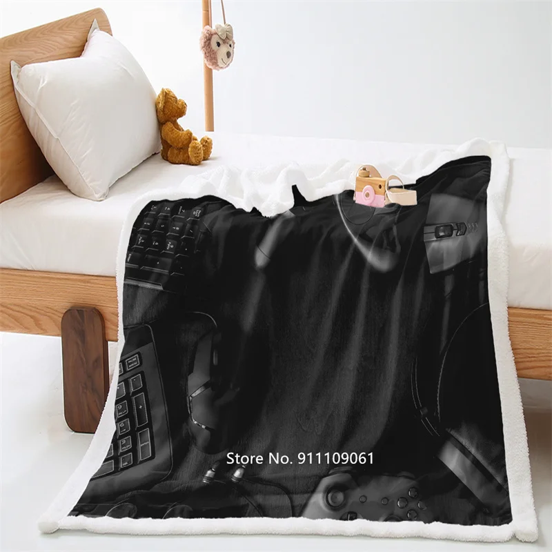 

Mouse Game Console Black Autumn/Winter Dress Still Blanket Cashmere Blanket Warm Blanket Wool Super Warm Soft Sofa Bed Cover