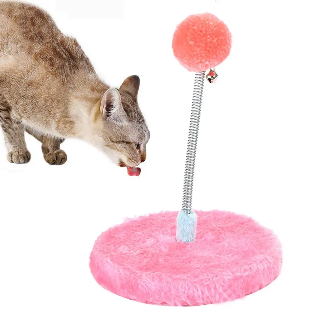 Забавная пружинная доска для царапин домашних животных эластичное плюшевое перо