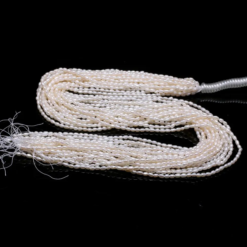 

Natural Freshwater Pearl Beads High Quality Rice Shape Punch Loose Beads for DIY Necklace Bracelet Jewelry Making 2.0-2.5mm