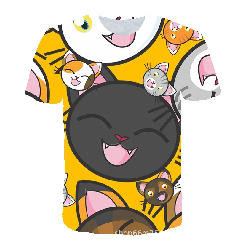 

T-Shirt custom 3D digital printing t-shirt summer round neck short-sleeved children's clothing factory direct delivery