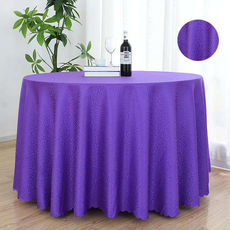 

10PCS Propitious Clouds Jacquard Polyester Tablecloth Round Party Banquet Wedding Table Cloth Hotel Table Cover