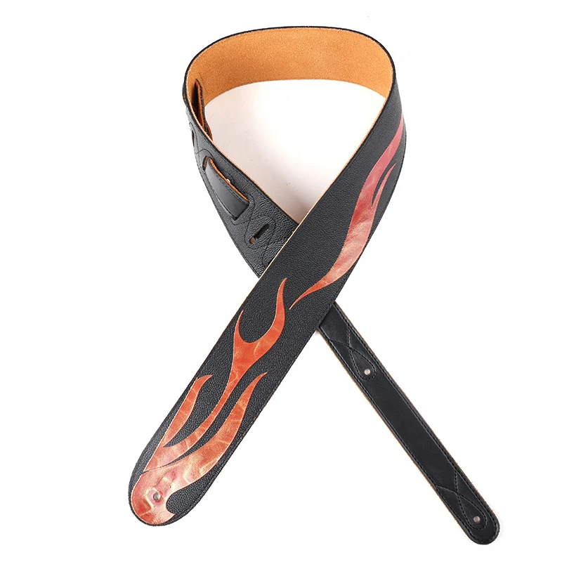Кожаный ремешок для гитары кожаный серии Flame аксессуары электрических басов и