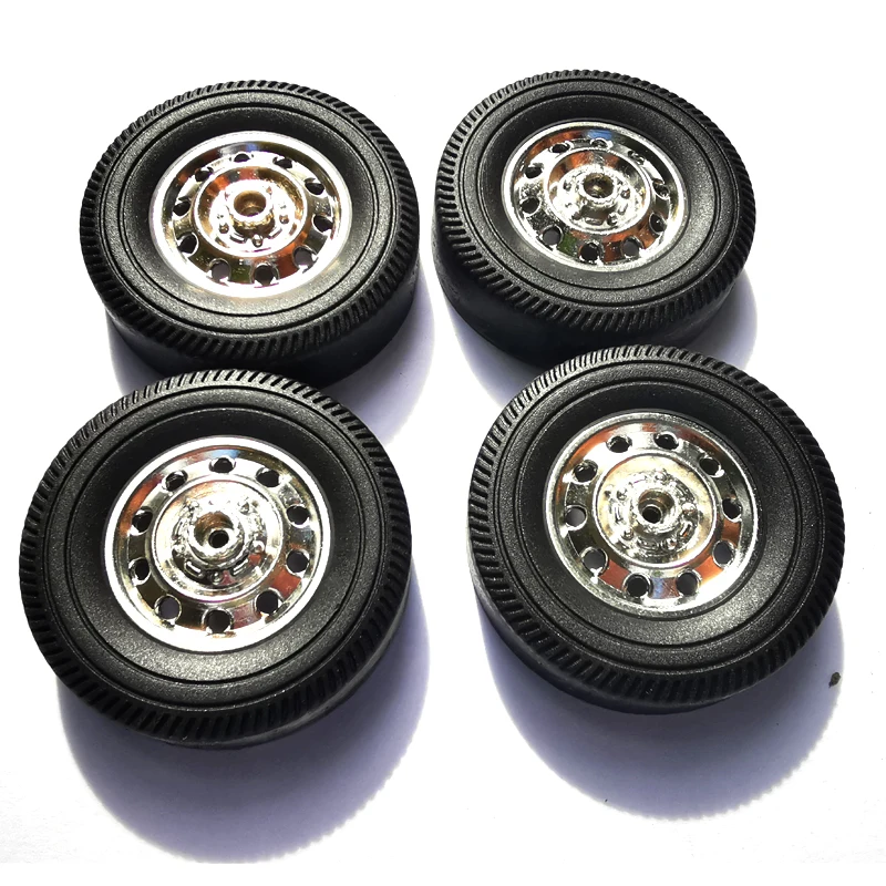 

4PCS Metall Beadlock Tires Felge Gummi Reifen Set For WPL D12 1/10 4WD RC Car Upgrade Part Components