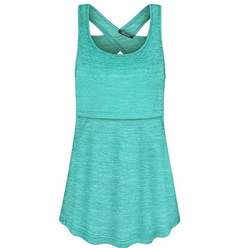 

2020 sunmmer Pregnant women clothes breastfeeding T-shirt Round neck cross fashion sports vest nursing tops T0705