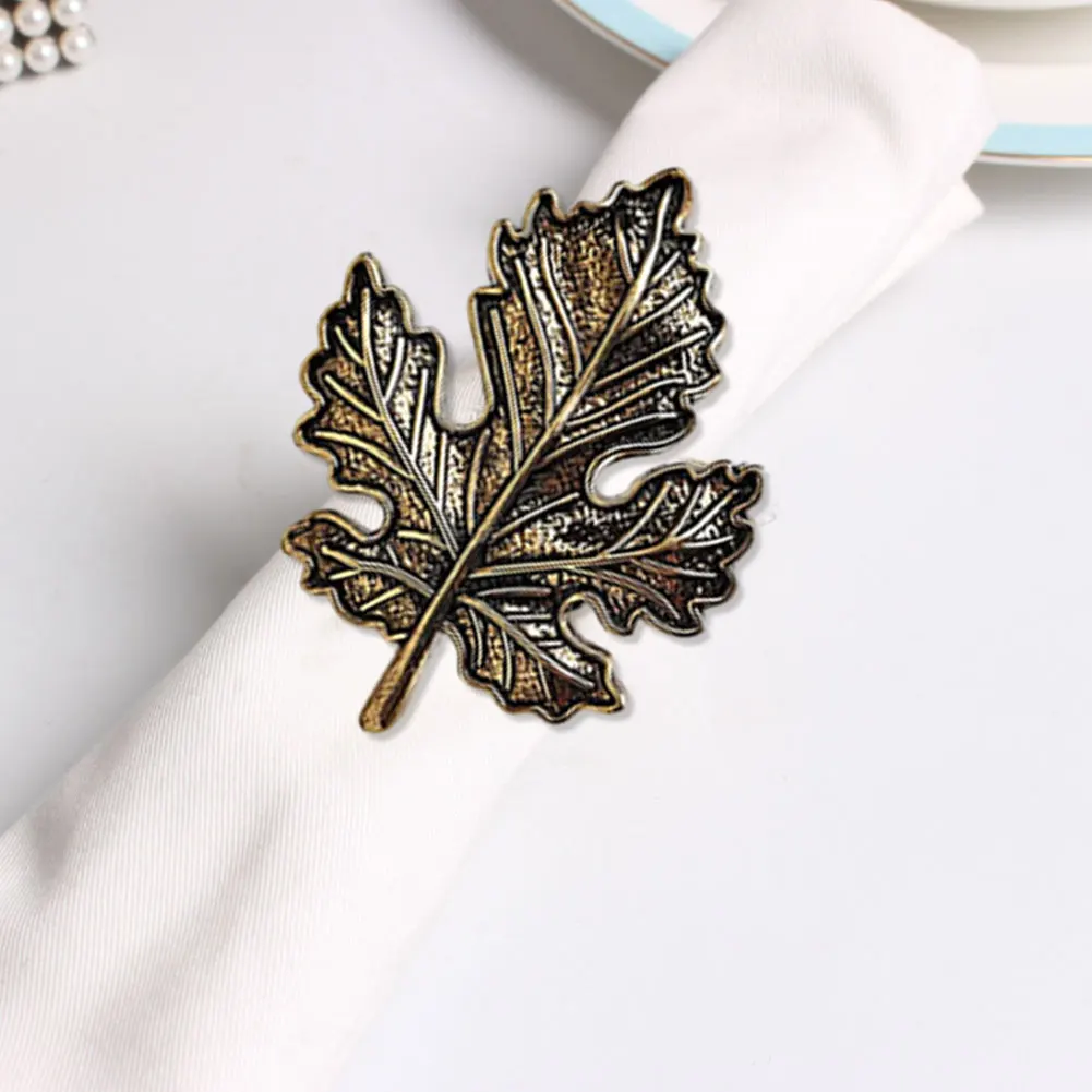 

8pcs Alloy Napkin Ring Napkins Holders Thanksgiving Napkin Ring Holders Towel Napkin Buckle Holders Banquet Table Decoration
