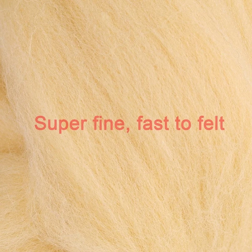 50 г (10 г х 5 цветов) шерсть для иглопробивания набора 19 микрон супертонкой мериносовой овцы мягкая нежная, приятная к коже.