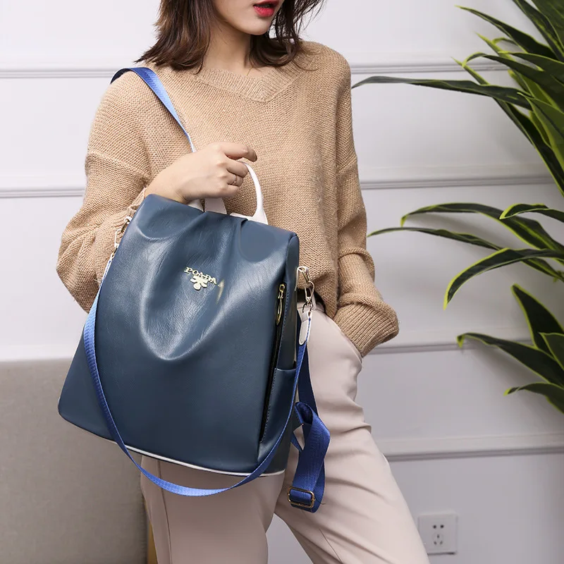 

LILY QUEEN Women Men Backpack Anti-Thief Waterproof Shoulder Bags School Travel Students Leather Bag