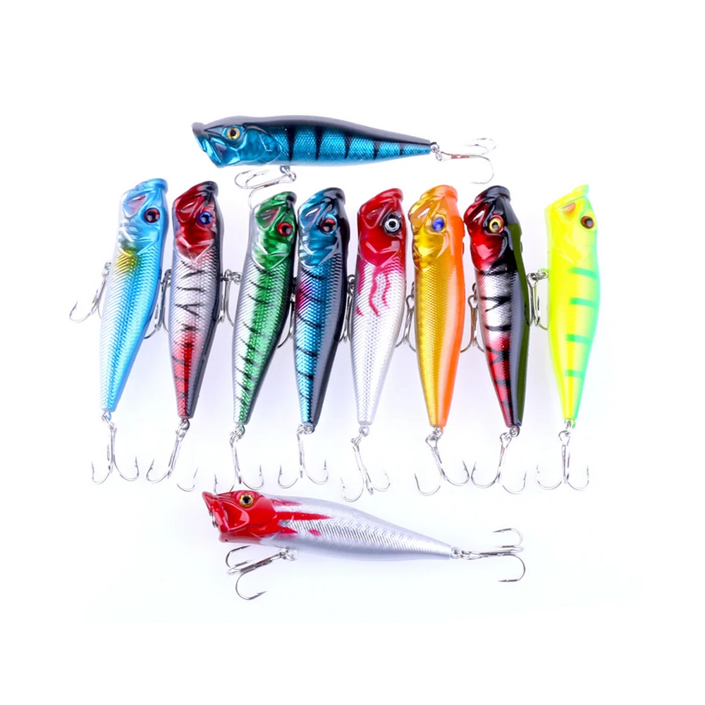 

10pcs 9cm Fishing Hooks Lures Baits Popper Fishing Lures Tackles Bass Hard Baits Artificial Topwater For Outdoor Fishing