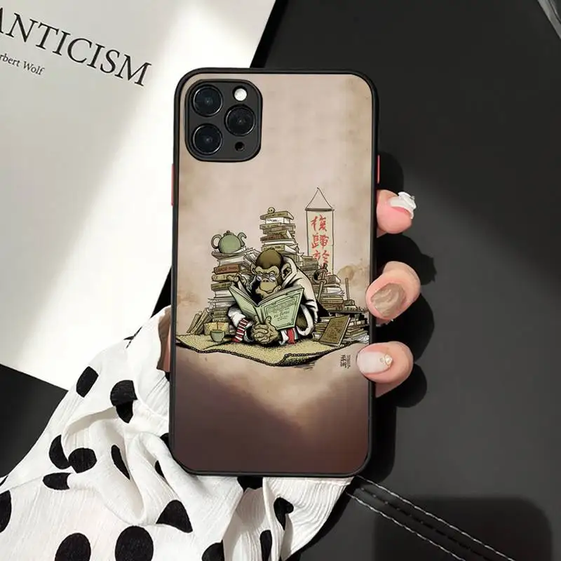 

BJJ Brazilian Jiu Jitsu monkey pattern Phone Case matte transparent For iphone 7 8 11 12 plus mini x xs xr pro max cover