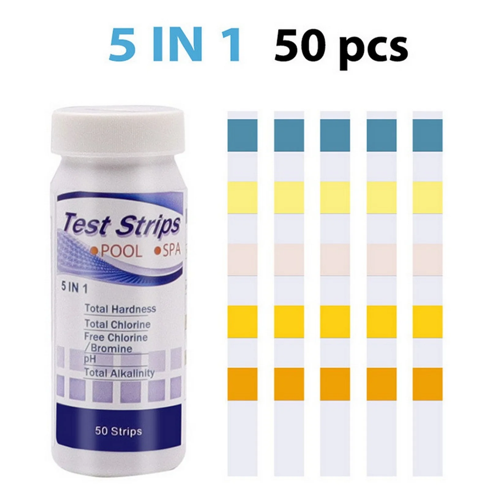 

50pcs Swimming Pool Test Paper Residual Chlorine PH Value Total Alkalinity Test Paper SPA Swimming Pool Water Quality Test Paper