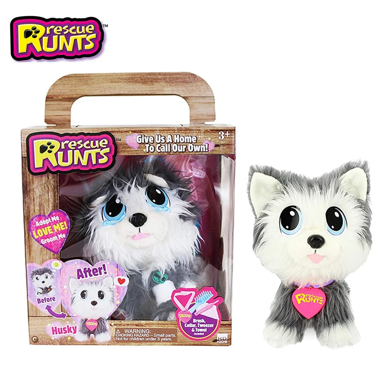 Rescue Runts Ii Plush Pet You Can Adopt & Rescue Husky Dog Pet Set Anime Figure Fashion Surprise Birthday Kids Toys Gift