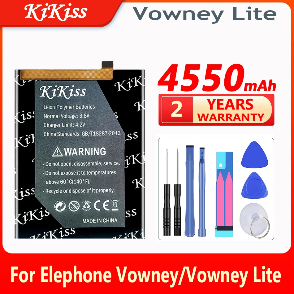 

KiKiss 4550mAh Phone Battery For Elephone Vowney / Vowney Lite Batteries